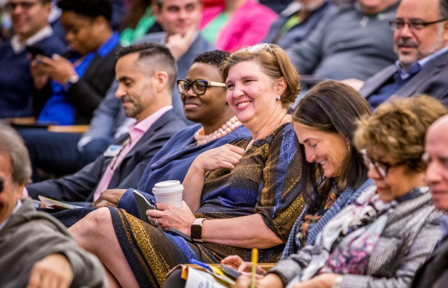 Audience members at a Council event